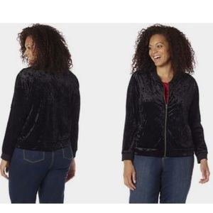Catherines Plus Panne Bomber Jacket